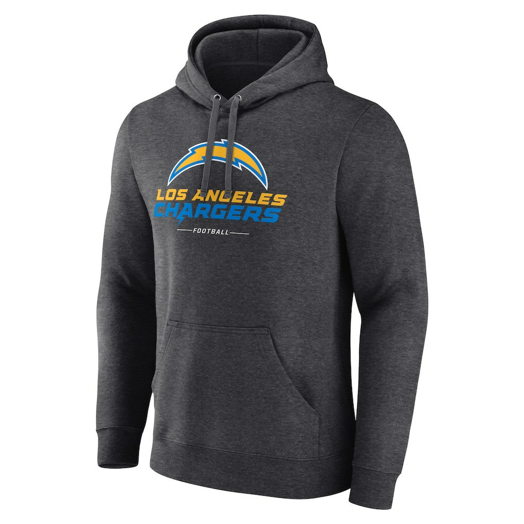 Los Angeles Chargers Team Lockup Pullover Hoodie - Charcoal discount