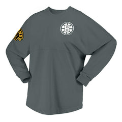 Boston Bruins Fanatics Women's 100th Anniversary Spirit Jersey T-Shirt - Gray T-shirts
