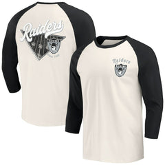 Las Vegas Raiders Darius Rucker Collection Raglan 3/4 Sleeve T-Shirt - Black/White cheap