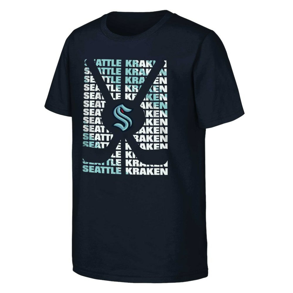 Seattle Kraken Youth Box T-Shirt - Deep Sea Blue T-shirts