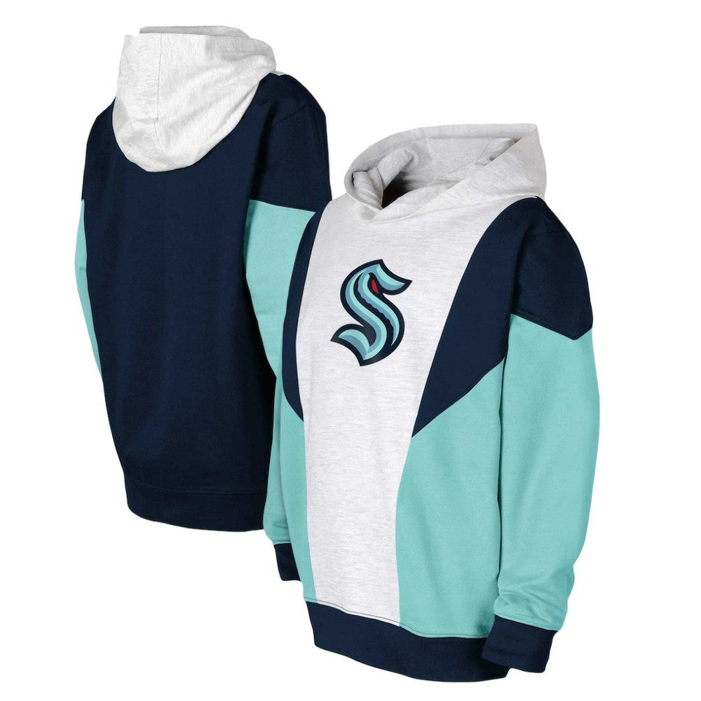 Seattle Kraken Youth Champion League Fleece Pullover Hoodie - Ash/Deep Sea Blue Hoodies