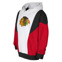 Chicago Blackhawks Youth Champion League Fleece Pullover Hoodie - Ash/Black Hoodies