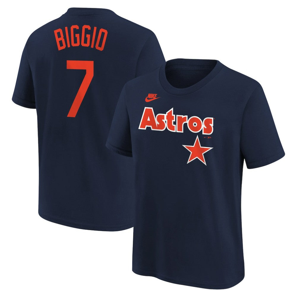 Craig Biggio Houston Astros Youth Cooperstown Collection Name & Number T-Shirt Navy