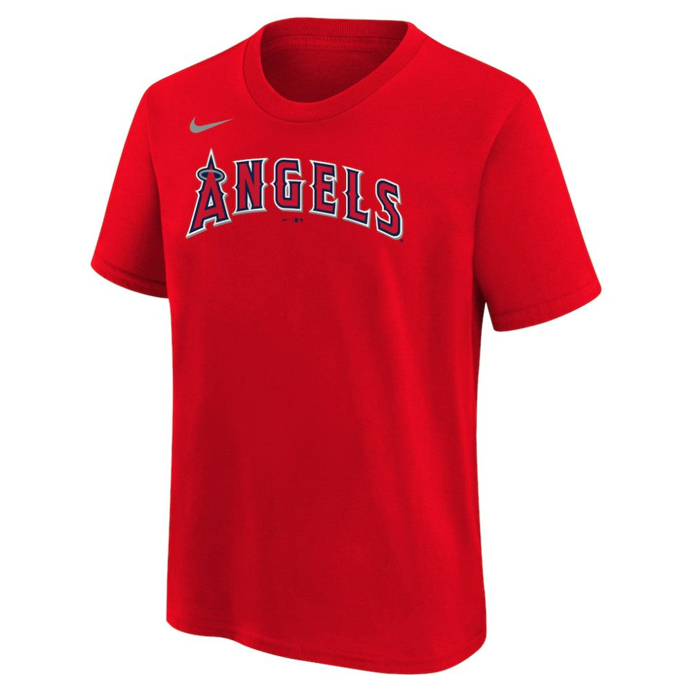 Mike Trout Los Angeles Angels Youth Name & Number T-Shirt Red