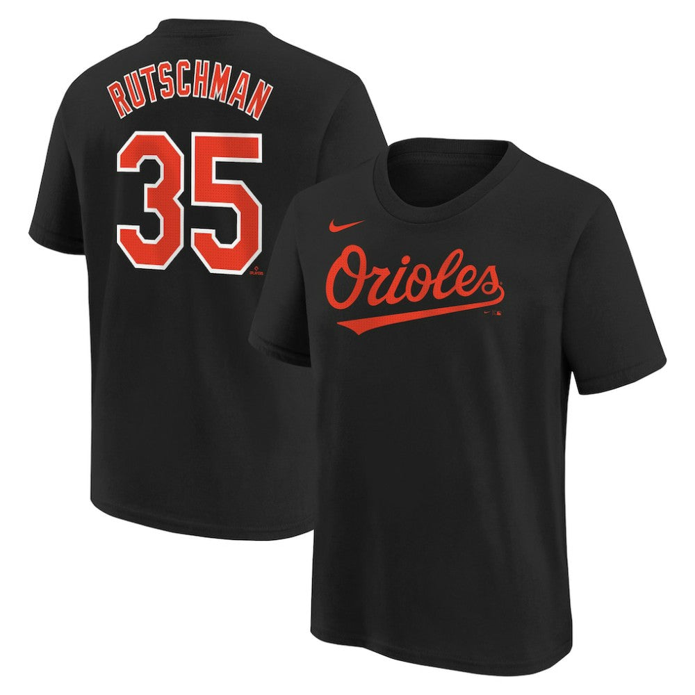 Adley Rutschman Baltimore Orioles Youth Name & Number T-Shirt Black