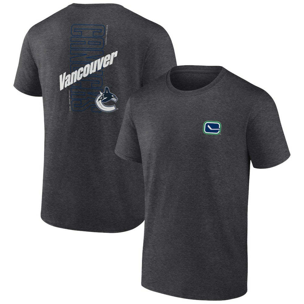 Vancouver Canucks Fanatics Backbone T-Shirt - Heather Charcoal T-shirts