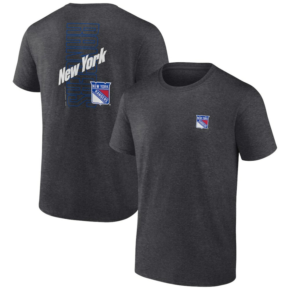 New York Rangers Fanatics Backbone T-Shirt - Heather Charcoal T-shirts
