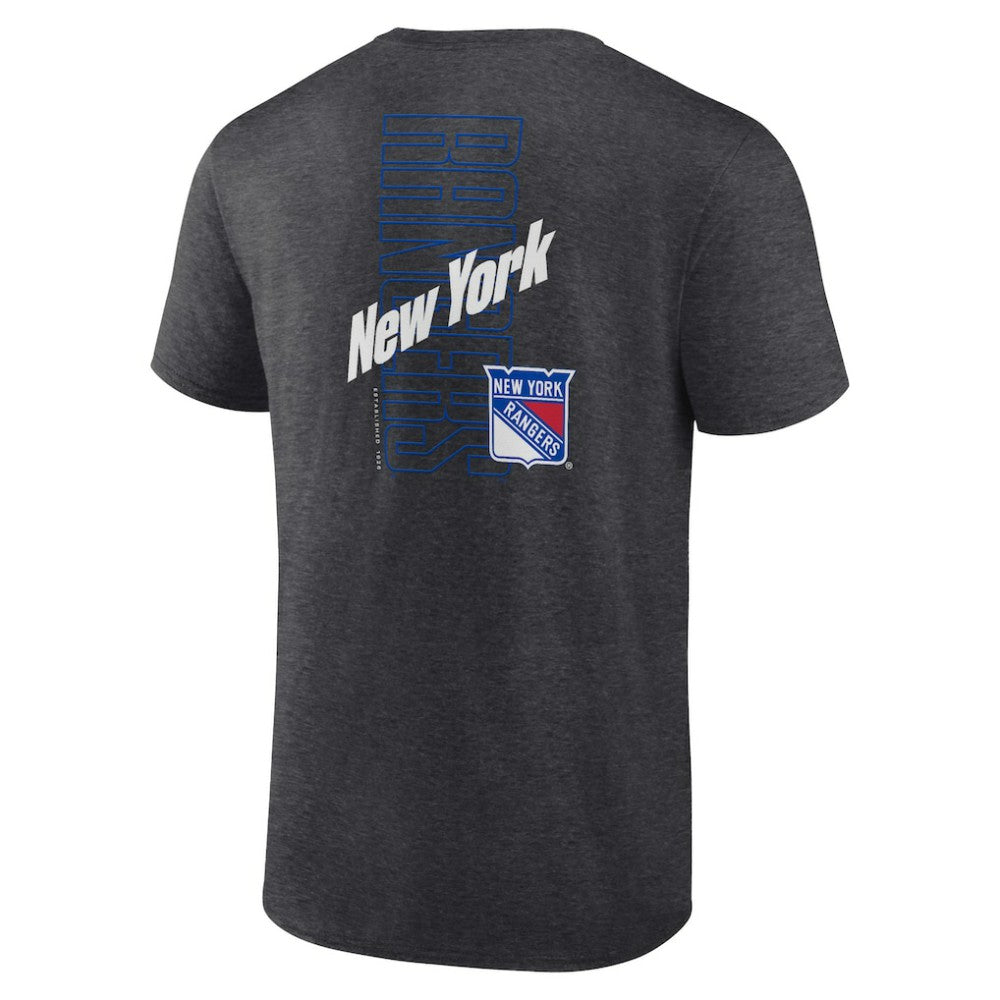 New York Rangers Fanatics Backbone T-Shirt - Heather Charcoal T-shirts