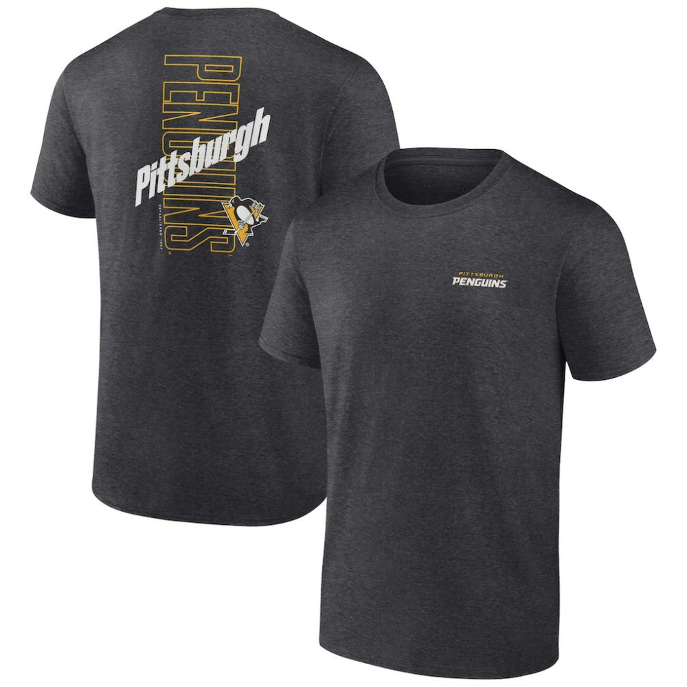 Pittsburgh Penguins Fanatics Backbone T-Shirt - Heather Charcoal T-shirts