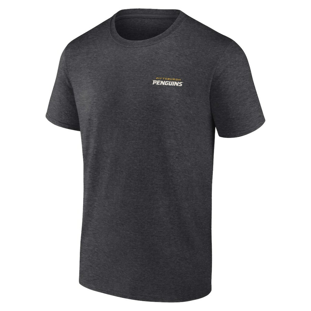 Pittsburgh Penguins Fanatics Backbone T-Shirt - Heather Charcoal T-shirts