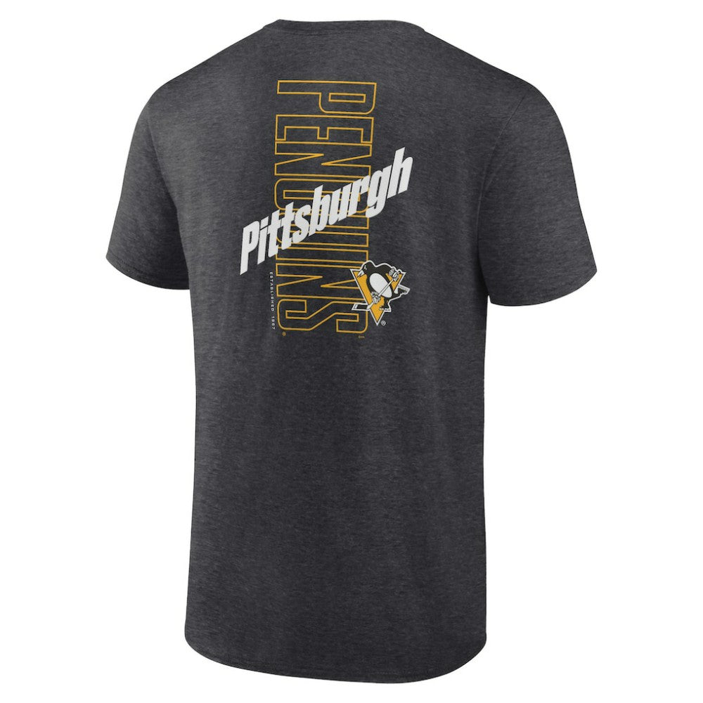 Pittsburgh Penguins Fanatics Backbone T-Shirt - Heather Charcoal T-shirts