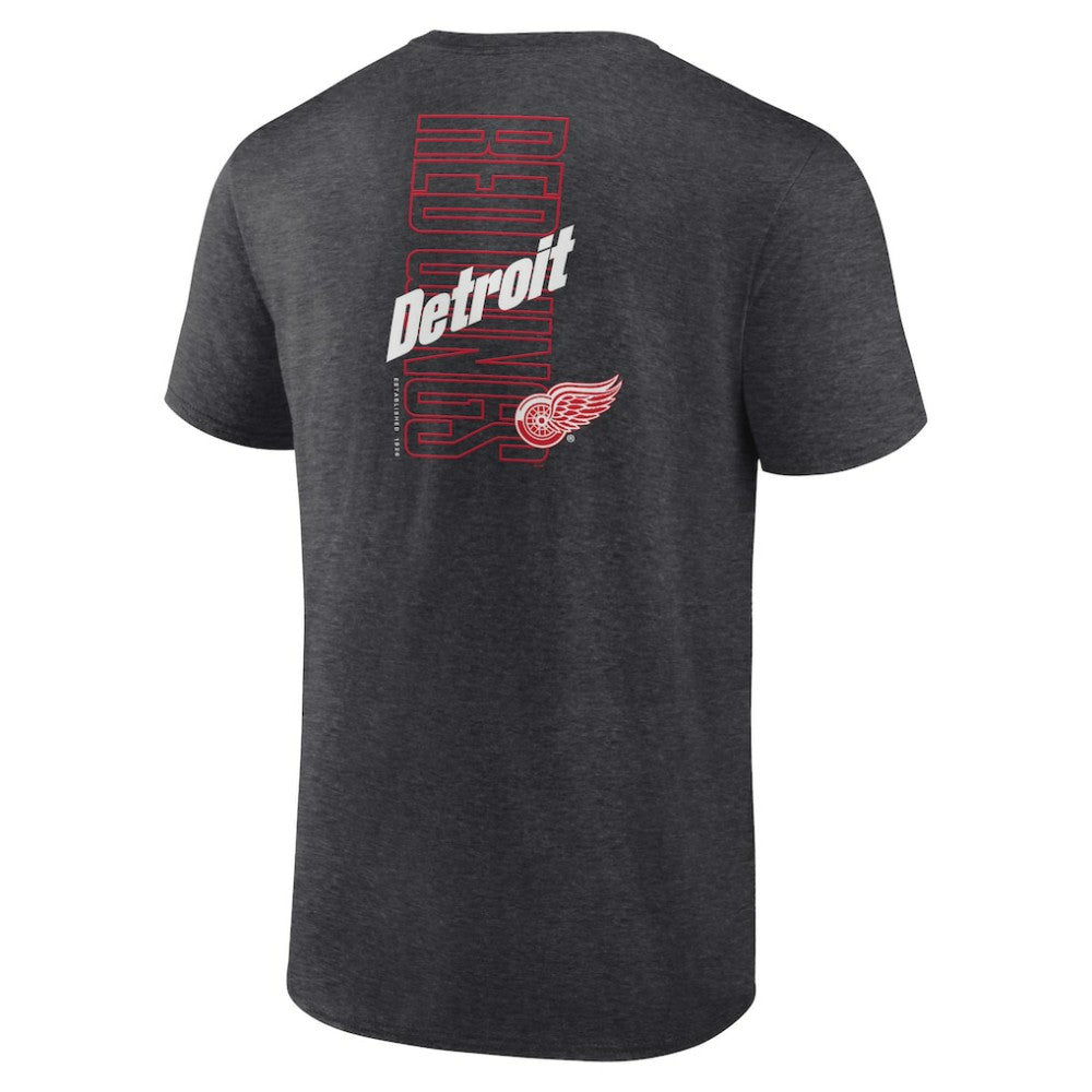 Detroit Red Wings Fanatics Backbone T-Shirt - Heather Charcoal T-shirts