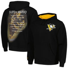 Mario Lemieux Pittsburgh Penguins Mitchell & Ness Premium Name & Number Fleece Pullover Sweatshirt - Black Sweatshirts