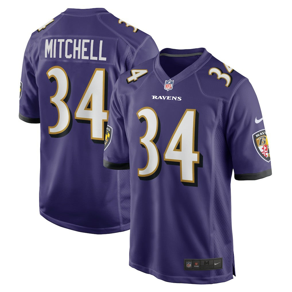 Keaton Mitchell Baltimore Ravens Game Jersey - Purple on sale