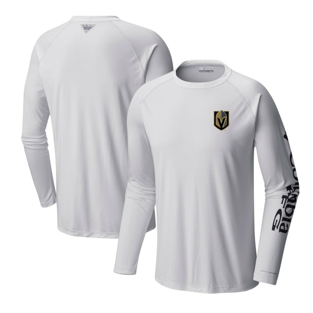 Vegas Golden Knights Columbia Terminal Tackle Omni-Shade Raglan Long Sleeve T-Shirt - White T-shirts