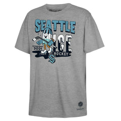 Seattle Kraken Mitchell & Ness Youth Ice Hockey T-Shirt - Gray T-shirts
