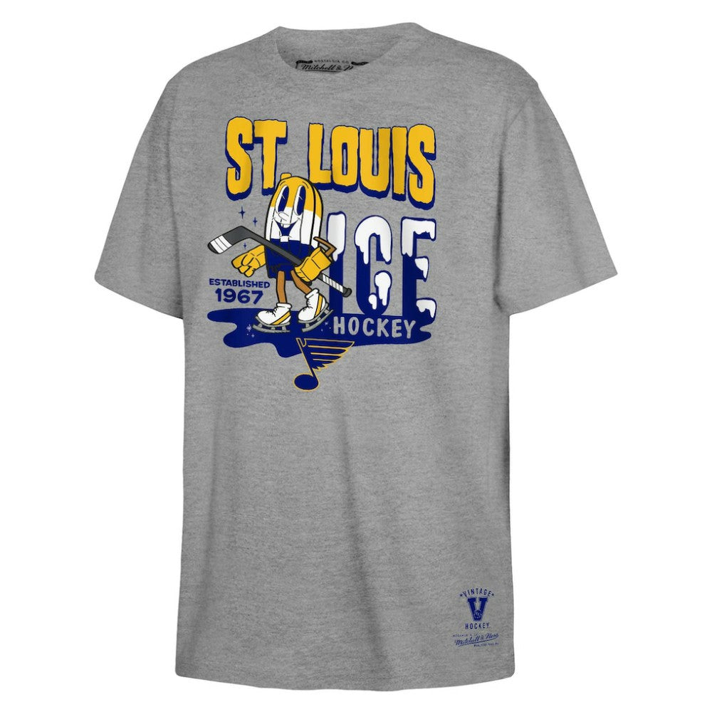 St. Louis Blues Mitchell & Ness Youth Ice Hockey T-Shirt - Gray T-shirts