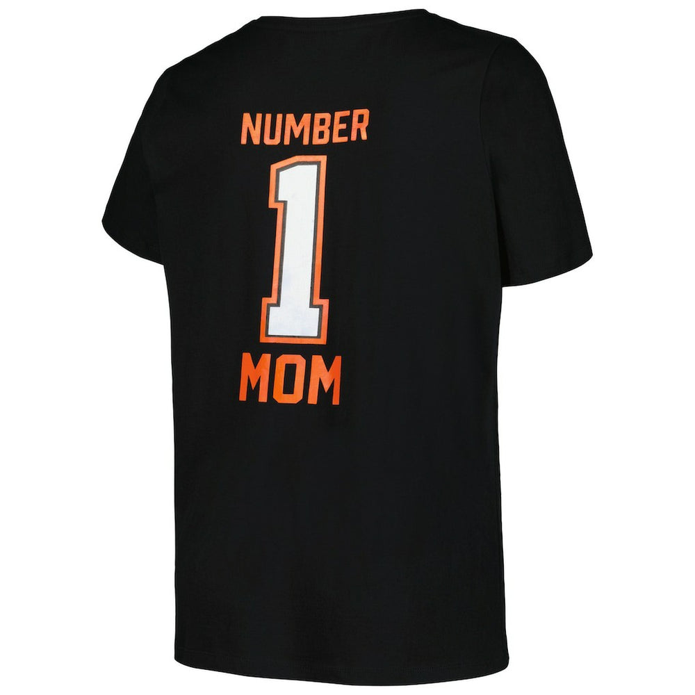 Cincinnati Bengals Women's Plus Size Mother's Day #1 Mom V-Neck T-Shirt - Black cheap
