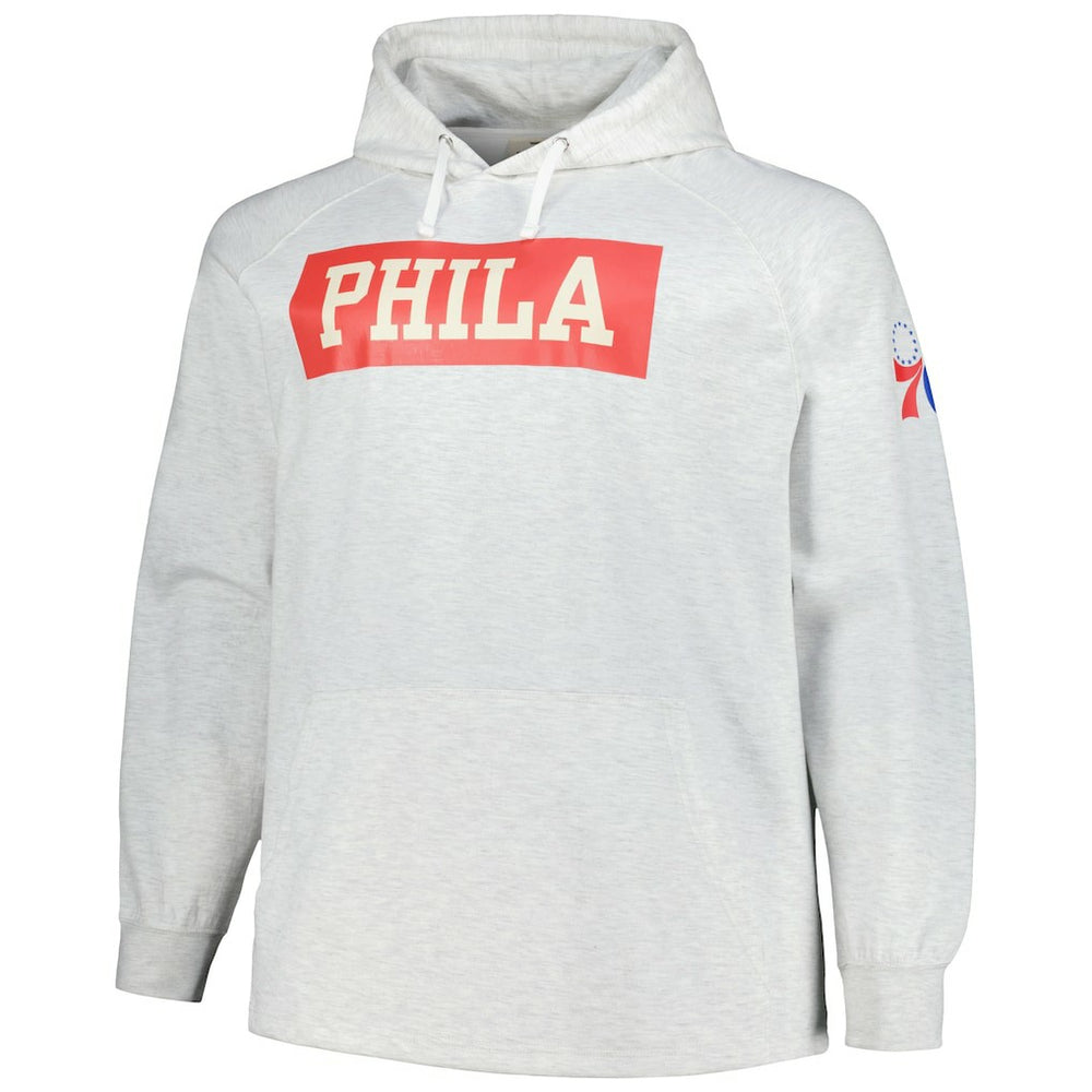 Philadelphia 76ers Big & Tall Raglan Tri-Blend Pullover Hoodie - Ash outlet