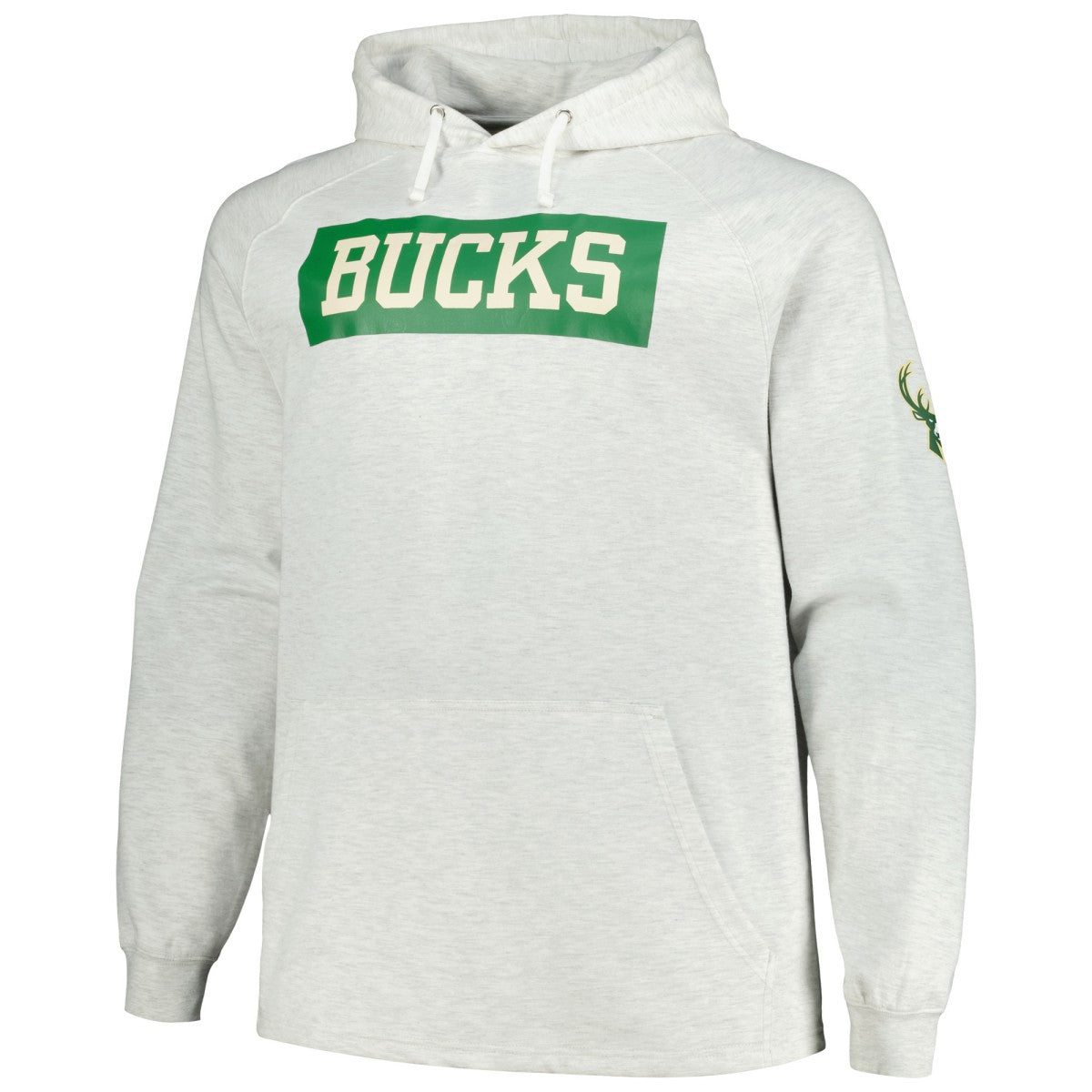 Milwaukee Bucks Big & Tall Raglan Tri-Blend Pullover Hoodie - Ash on sale