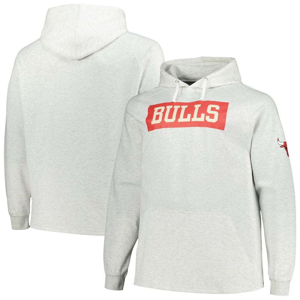 Chicago Bulls Big & Tall Raglan Tri-Blend Pullover Hoodie sale - Ash for sale