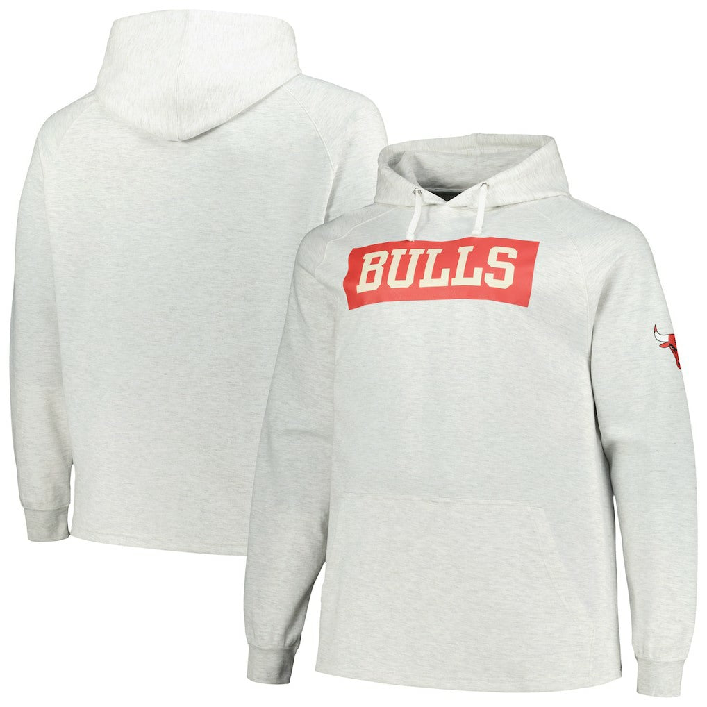 Chicago Bulls Big & Tall Raglan Tri-Blend Pullover Hoodie sale - Ash for sale