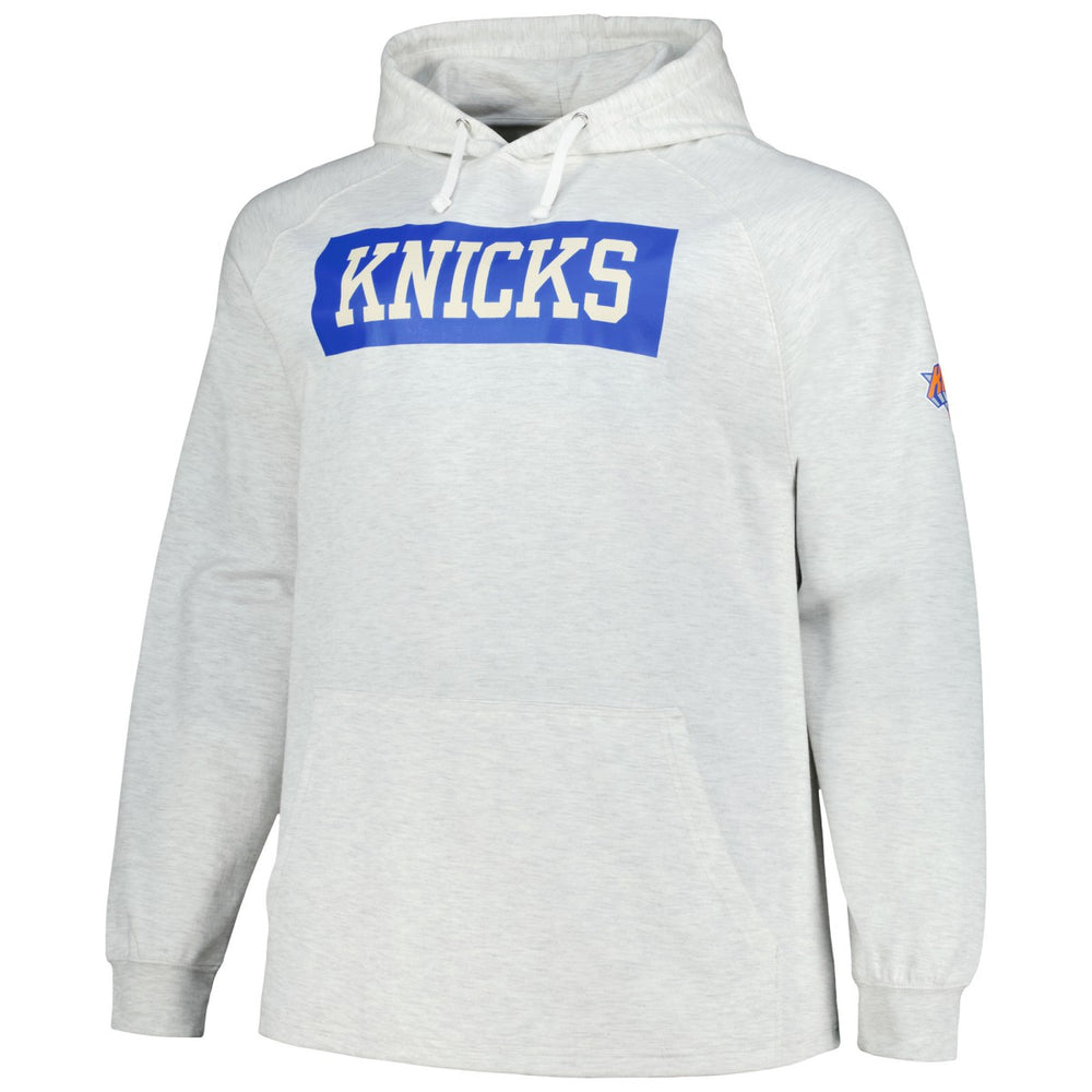 New York Knicks Big & Tall Raglan Tri-Blend Pullover Hoodie - Ash on sale