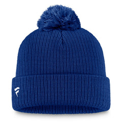 Edmonton Oilers Fanatics Primary Logo Cuffed Knit Hat with Pom - Royal Hats