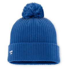 New York Rangers Fanatics Primary Logo Cuffed Knit Hat with Pom - Blue Hats