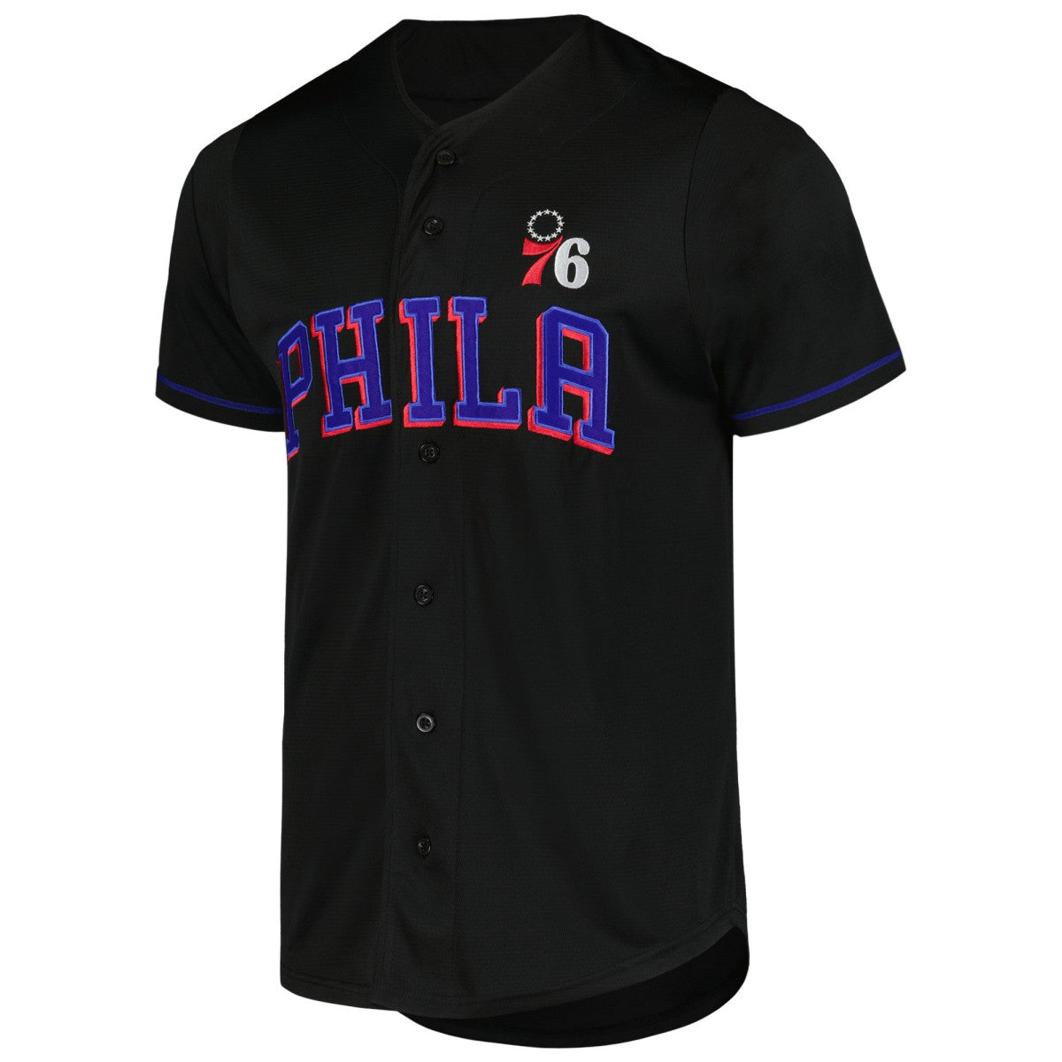 Philadelphia 76ers Pop Baseball Jersey - Black on sale