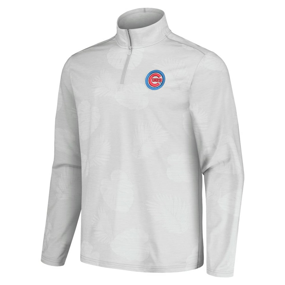 Chicago Cubs Tommy Bahama Delray Frond IslandZone Half-Zip Jacket Gray