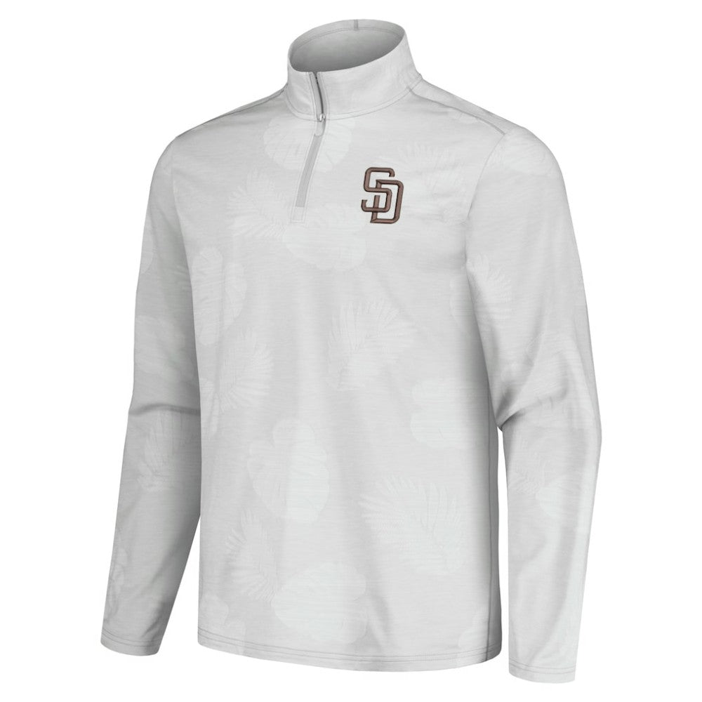 San Diego Padres Tommy Bahama Delray Frond IslandZone Half-Zip Jacket Gray