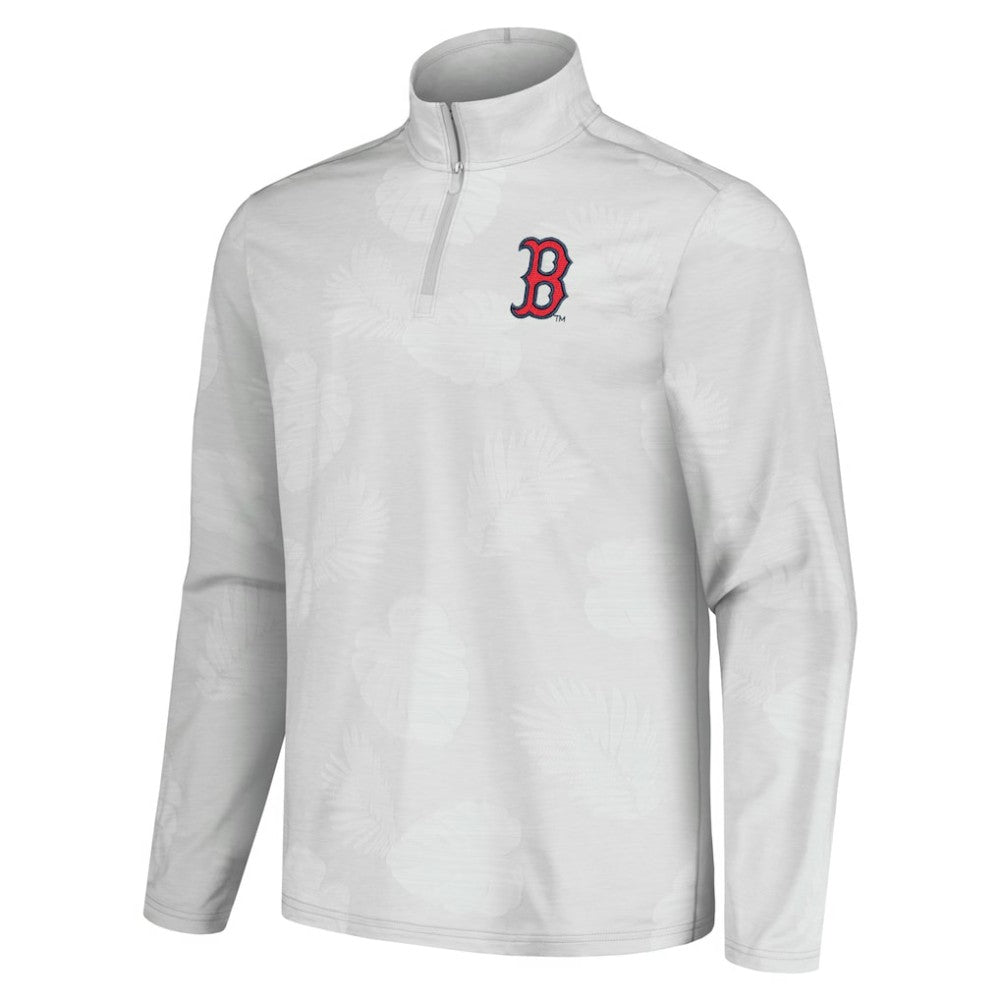 Boston Red Sox Tommy Bahama Delray Frond IslandZone Half-Zip Jacket Gray