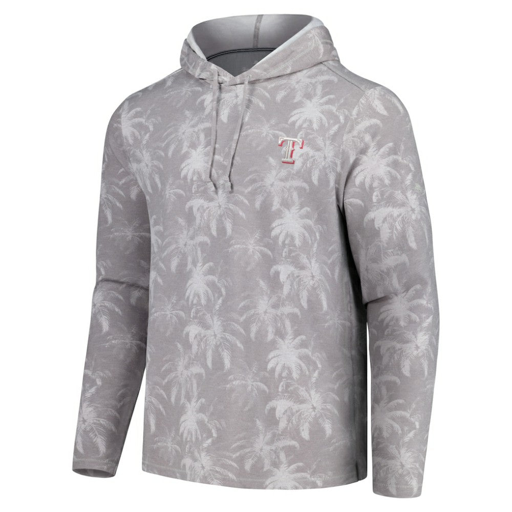 Texas Rangers Tommy Bahama Palm Frenzy Hoodie Long Sleeve T-Shirt Gray