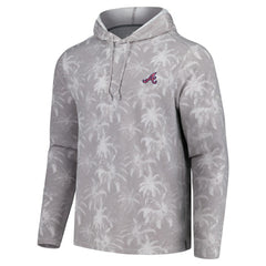Atlanta Braves Tommy Bahama Palm Frenzy Hoodie Long Sleeve T-Shirt Gray