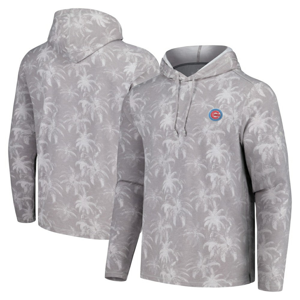 Chicago Cubs Tommy Bahama Palm Frenzy Hoodie Long Sleeve T-Shirt Gray