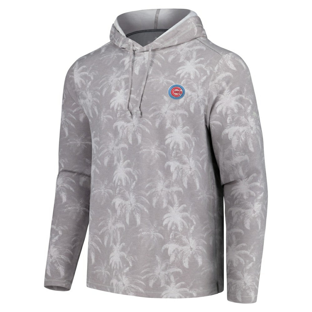 Chicago Cubs Tommy Bahama Palm Frenzy Hoodie Long Sleeve T-Shirt Gray