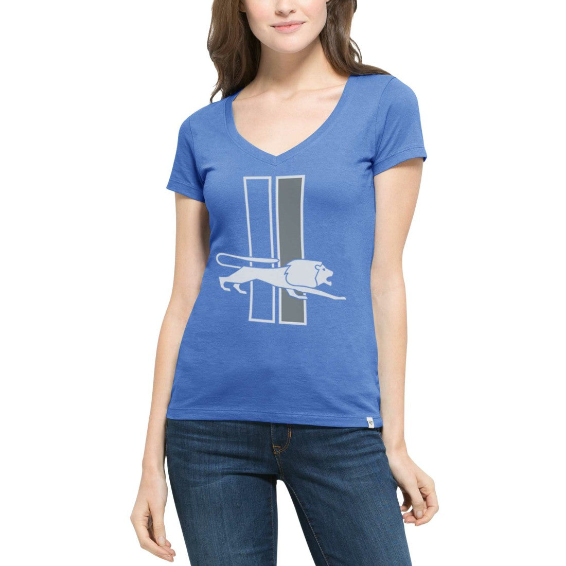 Detroit Lions '47 Women's Crosstown Flanker V-Neck T-Shirt - Blue outlet