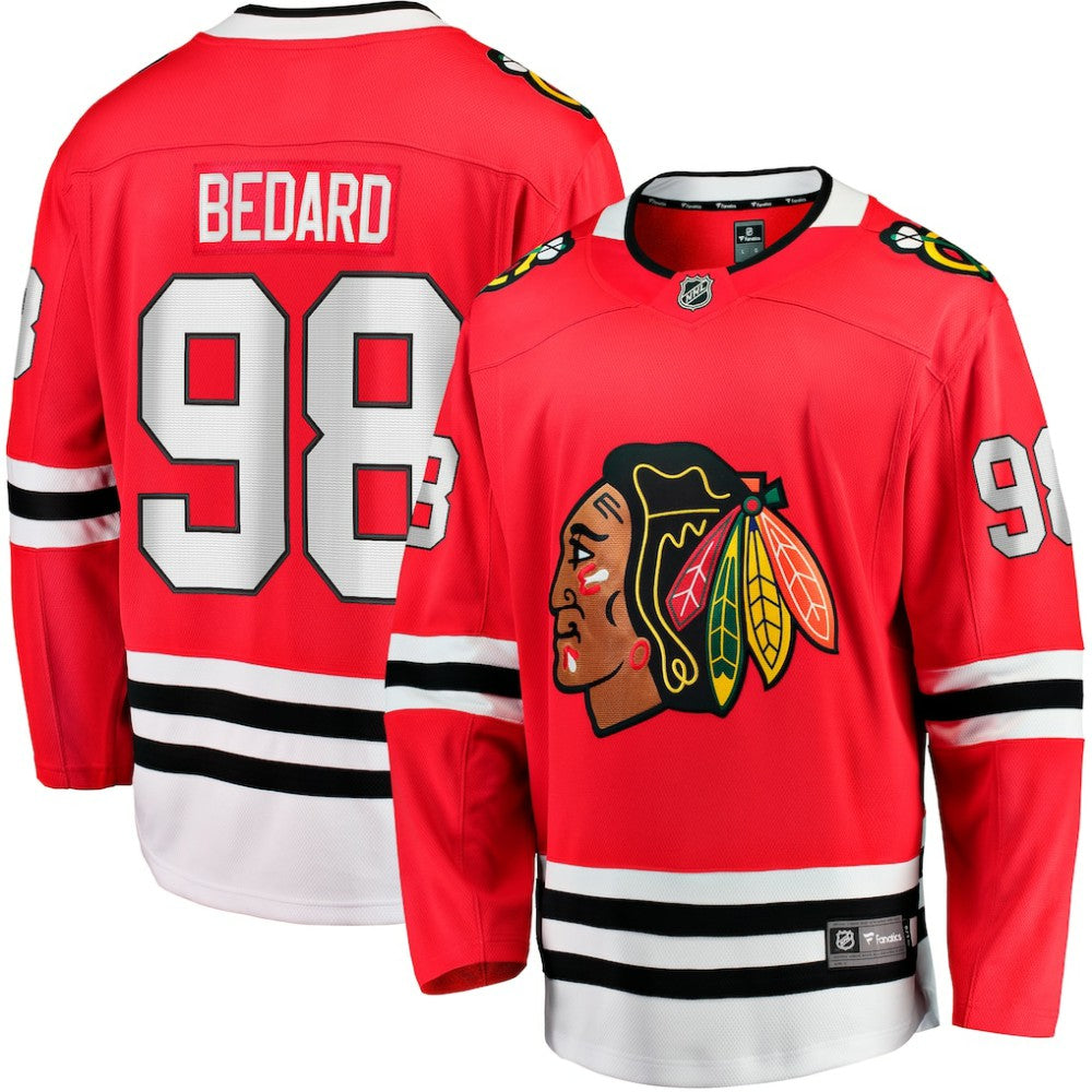 Connor Bedard Chicago Blackhawks Fanatics Home Breakaway Player Jersey - Red Jerseys