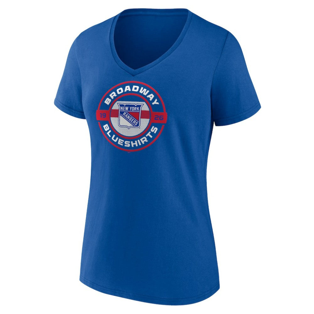 New York Rangers Fanatics Women's Local A V-Neck T-Shirt - Blue T-shirts