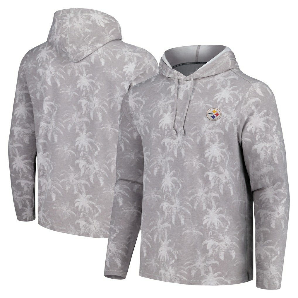 Pittsburgh Steelers Palm Frenzy Hoodie Long Sleeve T-Shirt - Gray on sale