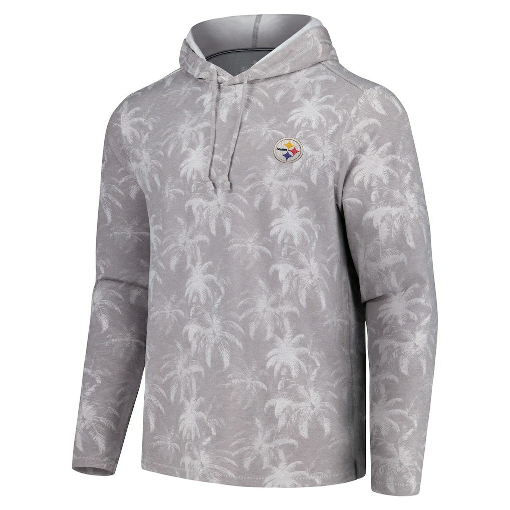 Pittsburgh Steelers Palm Frenzy Hoodie Long Sleeve T-Shirt - Gray on sale
