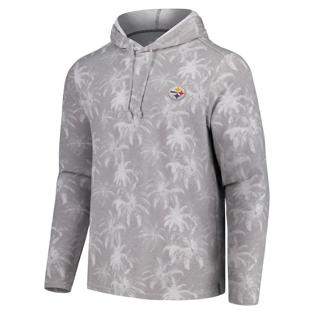 Pittsburgh Steelers Palm Frenzy Hoodie Long Sleeve T-Shirt - Gray on sale