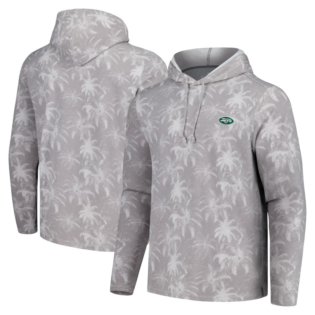 New York Jets Palm Frenzy Hoodie Long Sleeve T-Shirt - Gray outlet
