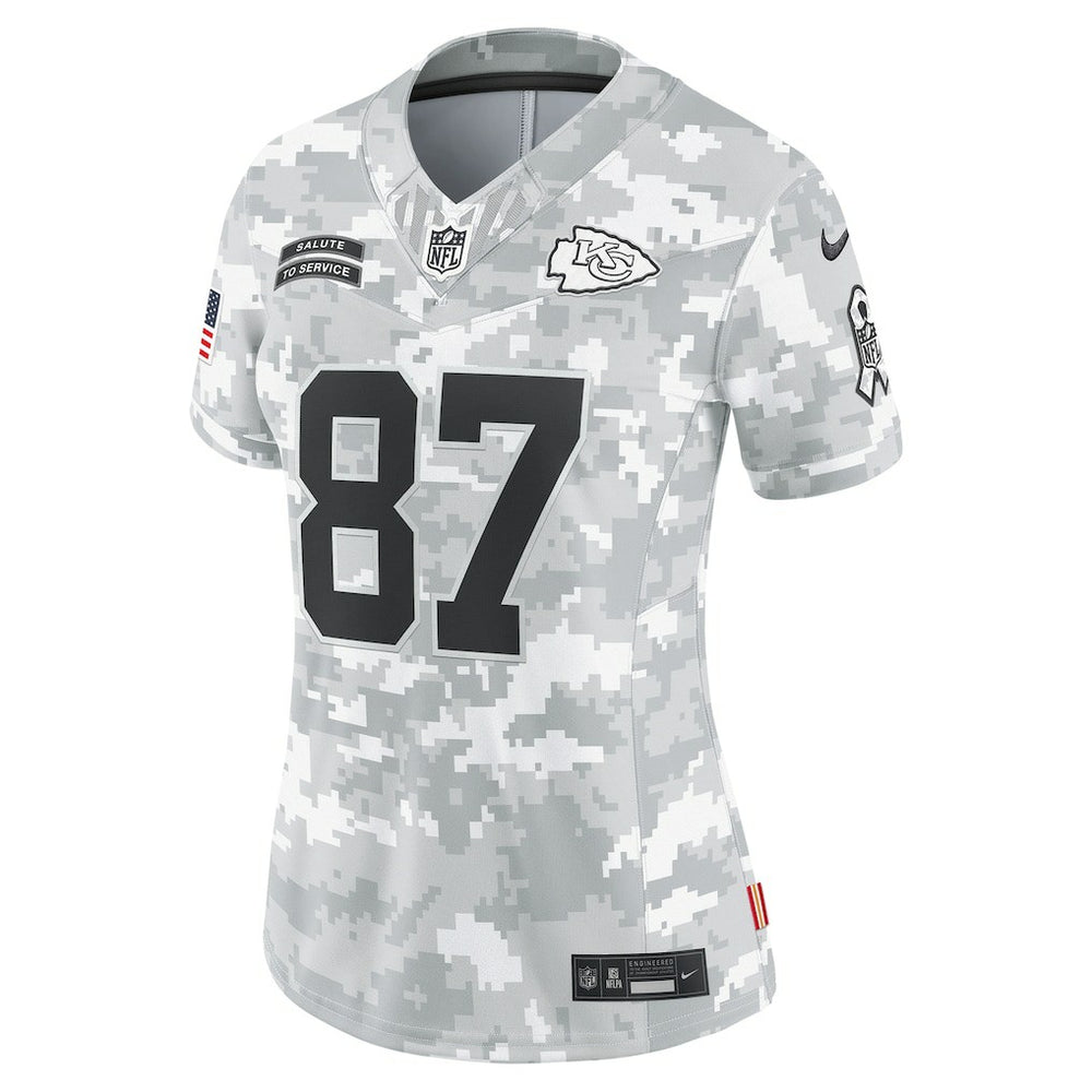Travis Kelce Kansas City Chiefs Women's 2024 Salute to Service Limited Jersey - Arctic Camo online