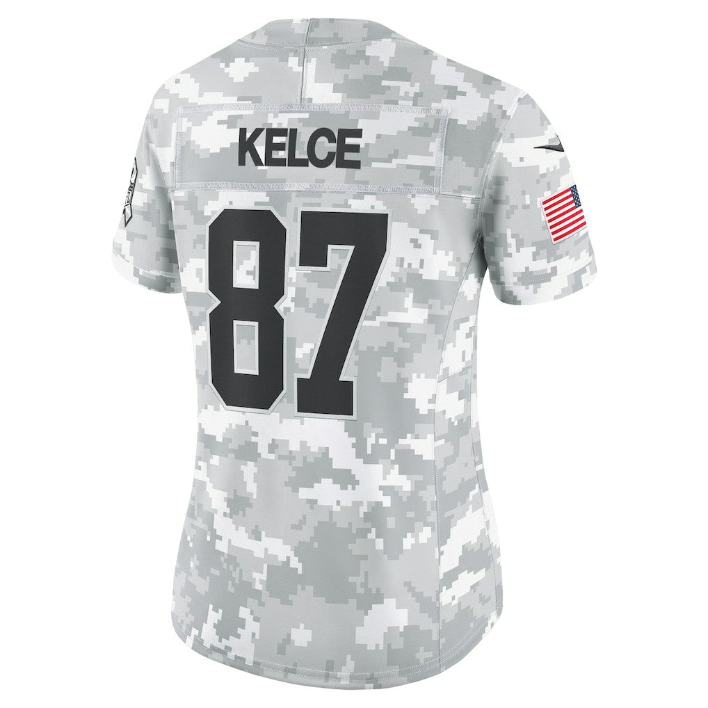 Travis Kelce Kansas City Chiefs Women's 2024 Salute to Service Limited Jersey - Arctic Camo online