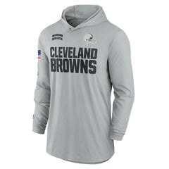 Cleveland Browns 2024 Salute to Service Lightweight Dri-FIT Long Sleeve Hoodie T-Shirt - Gray sale