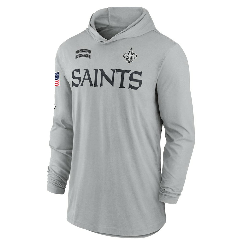 New Orleans Saints 2024 Salute to Service Lightweight Dri-FIT Long Sleeve Hoodie T-Shirt - Gray online