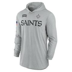 New Orleans Saints 2024 Salute to Service Lightweight Dri-FIT Long Sleeve Hoodie T-Shirt - Gray online