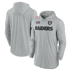 Las Vegas Raiders 2024 Salute to Service Lightweight Dri-FIT Long Sleeve Hoodie T-Shirt - Gray discount